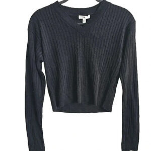 BP Black Ribbed Cropped Sweater NWT Large‎